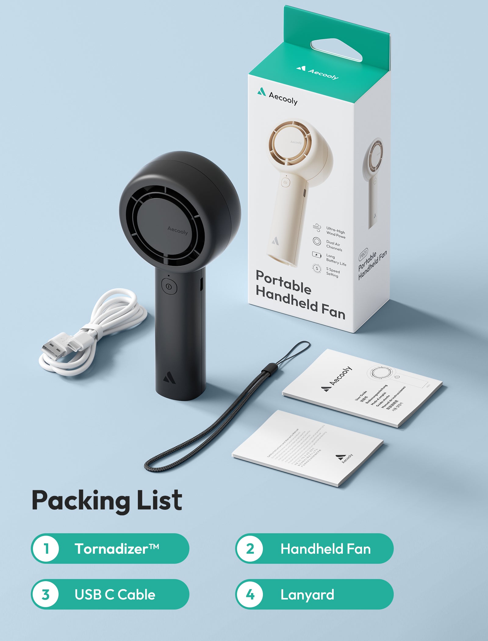 Portable  Handheld  Fan Halo 01 4500mAh