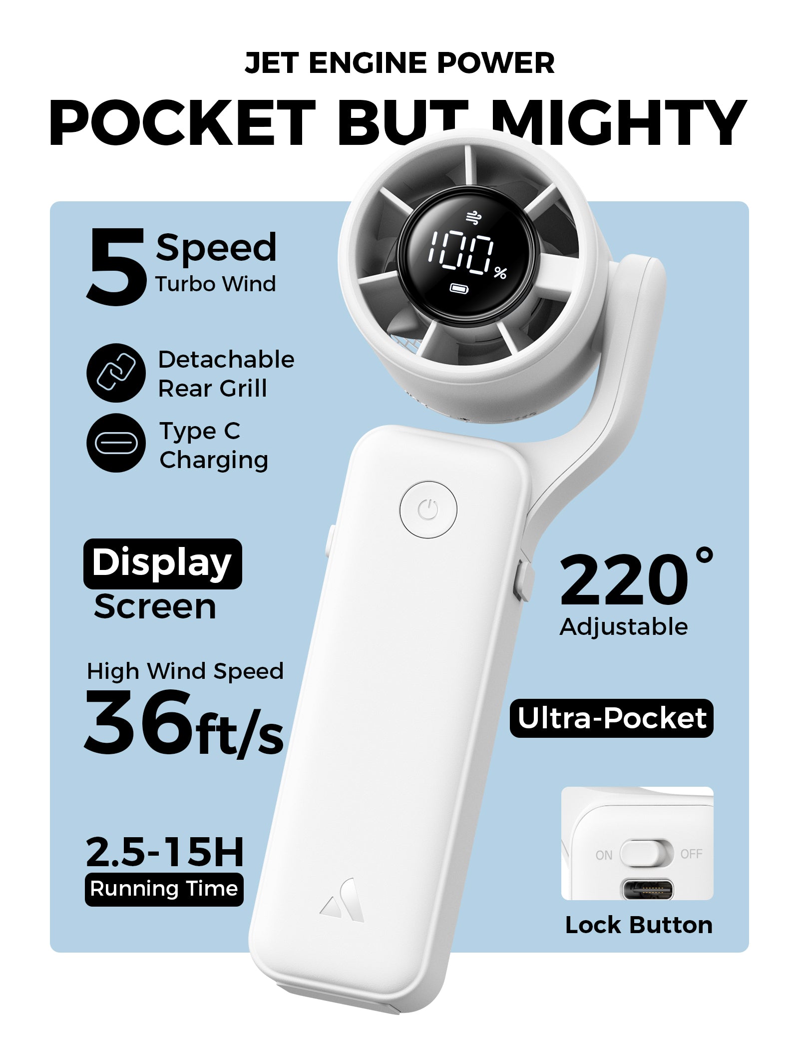 Portable Handheld Fan Air Gimbal