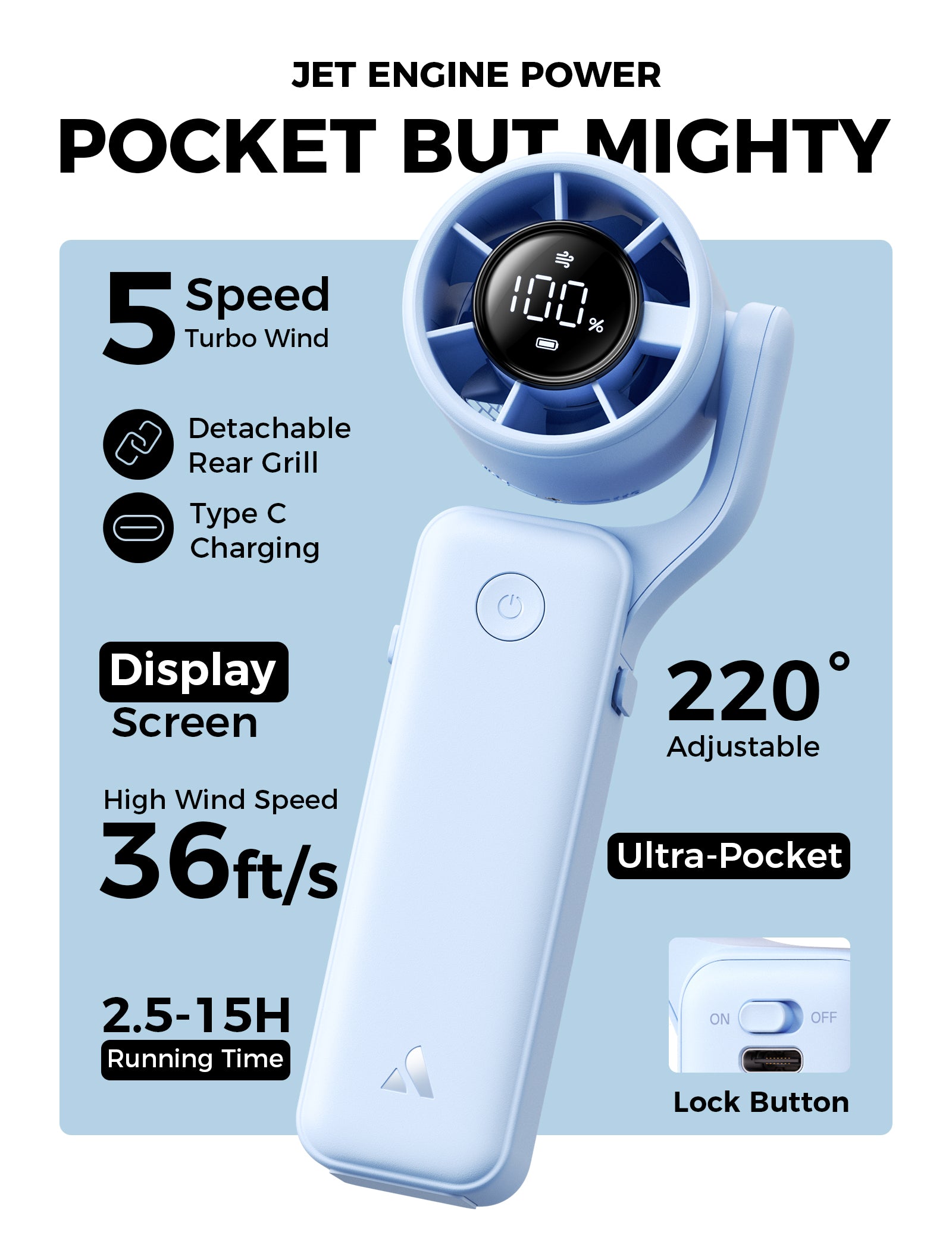 Portable Handheld Fan Air Gimbal