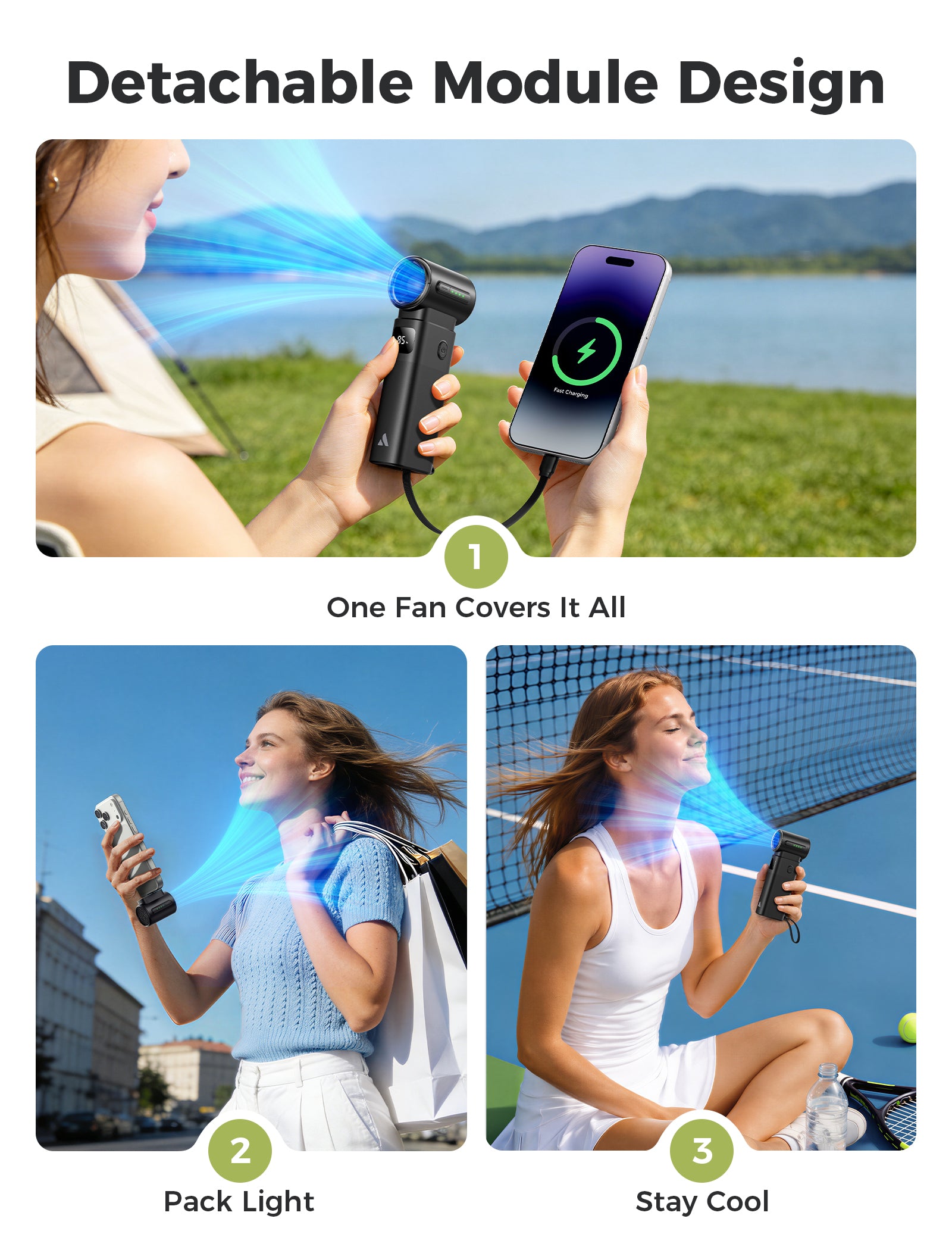 Portable Handheld Fan Air Mate & 5000mAh Power Bank