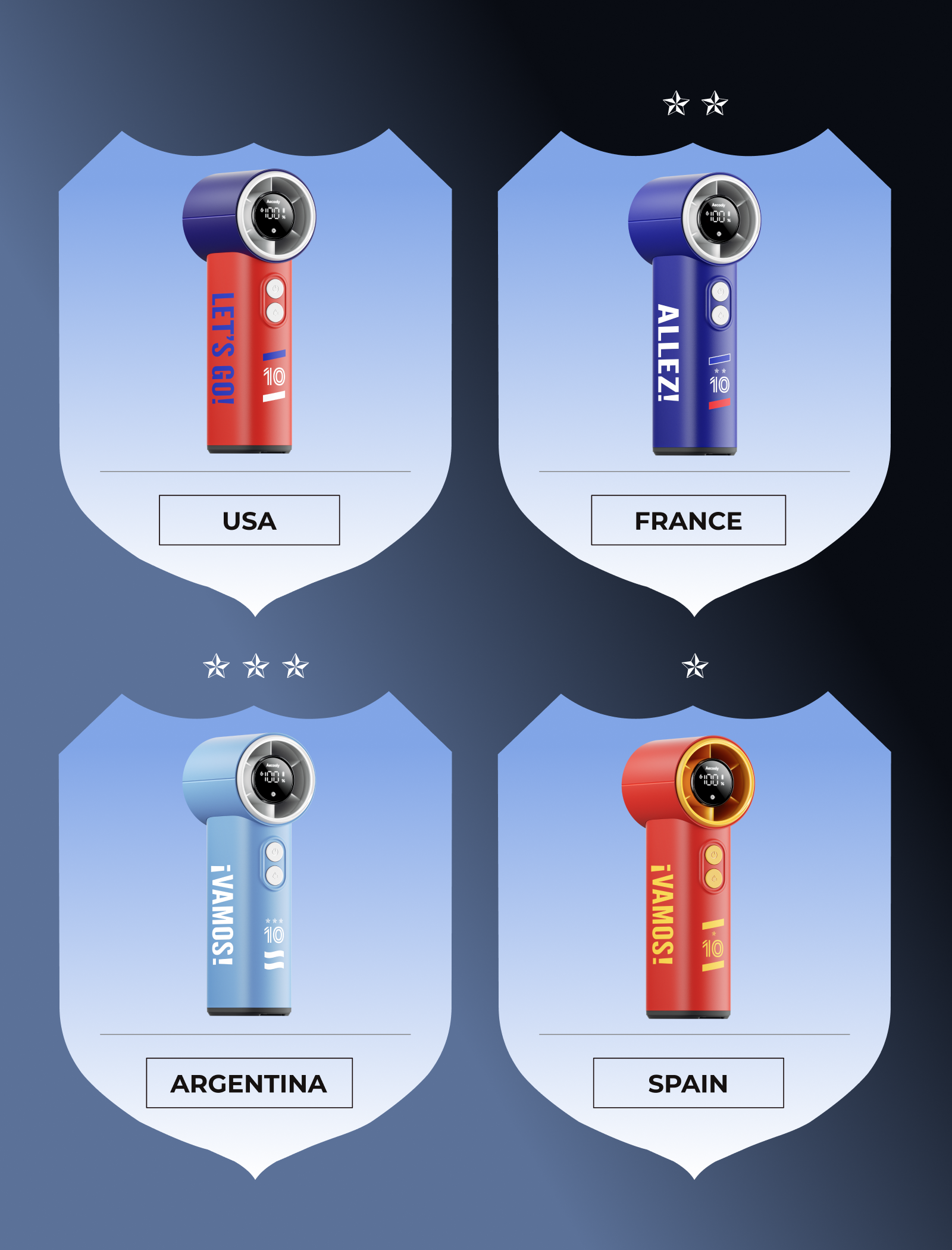 Portable Misting Fan Cold Air - World Cup Edition