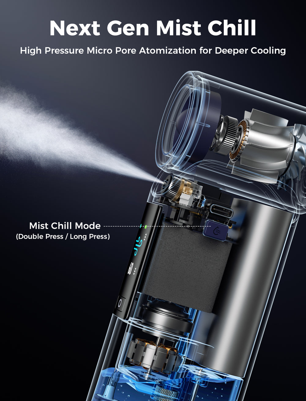 Portable Misting Fan Cold Air Ultra 7000mAh – Aecooly