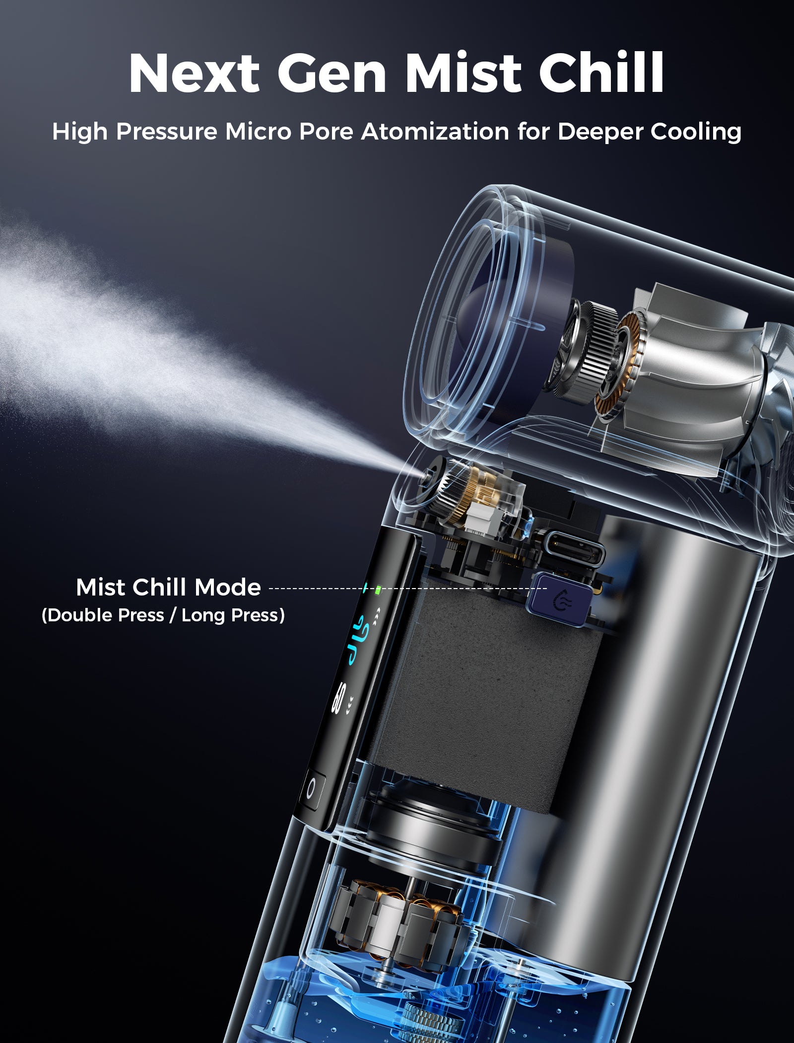 Portable Misting Fan Cold Air Ultra 7000mAh – Aecooly