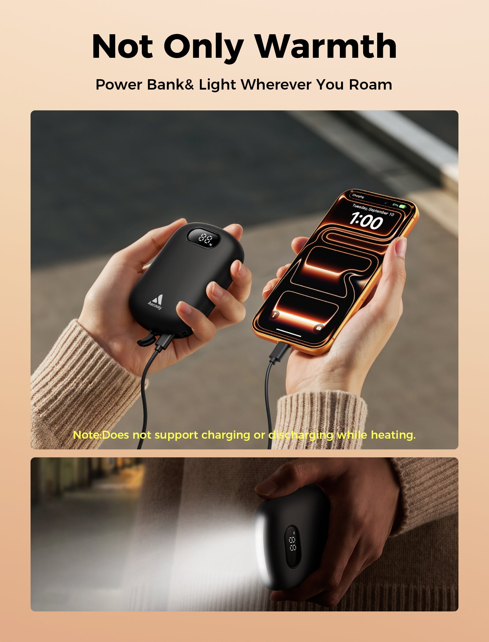 Portable Magnetic Hand Warmer Glow 01