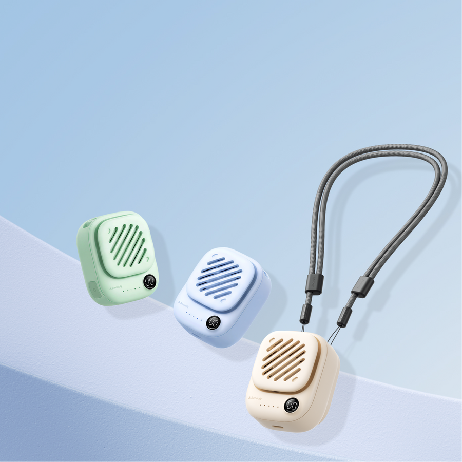 Aecooly Click 01 compact magnetic neck fan, secure clip-on design for hands-free cooling during workouts and active use