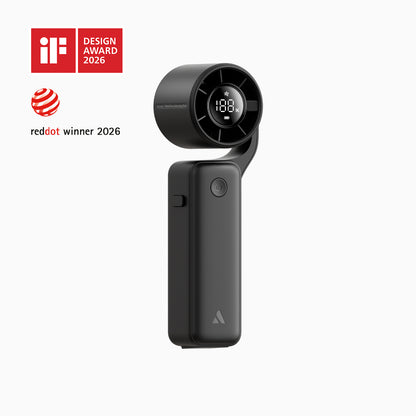 Aecooly AirGimbal Portable Handheld Fan in Black - iF Design Award 2026 & Red Dot Design Award 2026 Winner 