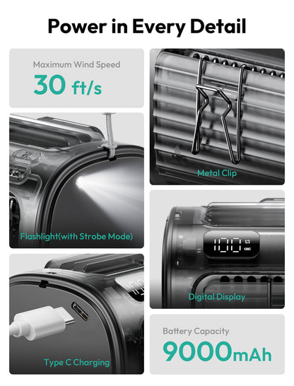 Flow 9000mAh | High Velocity Waist Fan